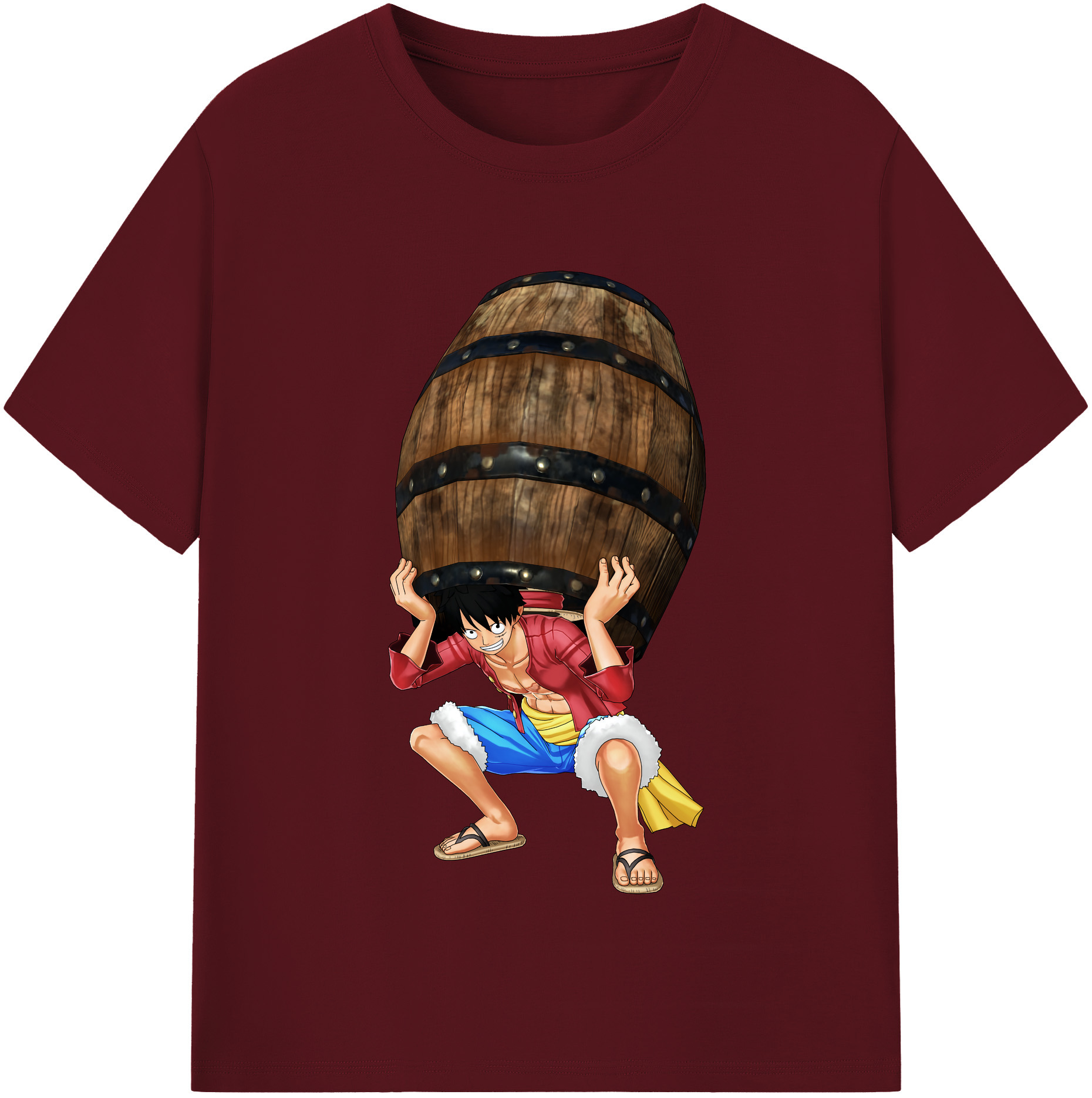 ワンピース モンキー・D・ルフィ ONE PIECE Monkey D. Luffy 綿100％半袖Tシャツ（フロントプリント）